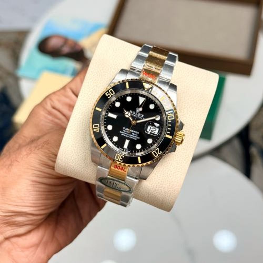 Semi ETA Rollex Submariner Two Tone Black Dial