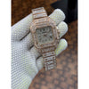 Cartier Santos luxury diamond stainless Steel Rose gold plated watch