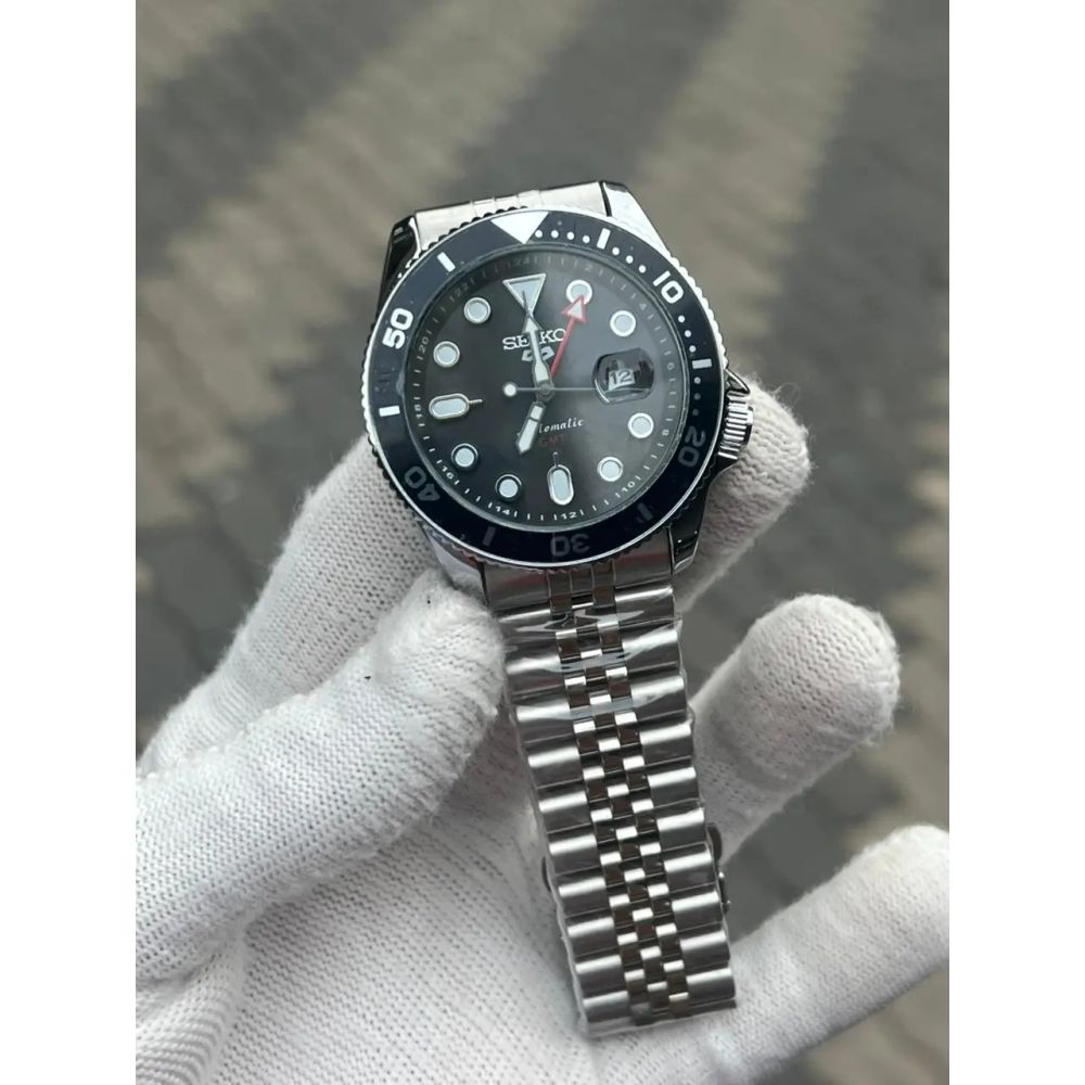 Seik_o Gmt Sports Quartz Back Open 4 Niddle Swift Movement Black
