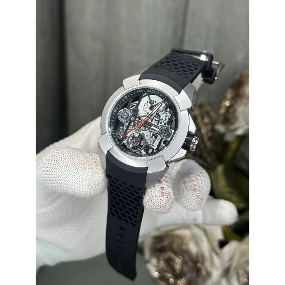 Jacob&Co. Sher E Punjab Silver Black Premium Quartz Watch
