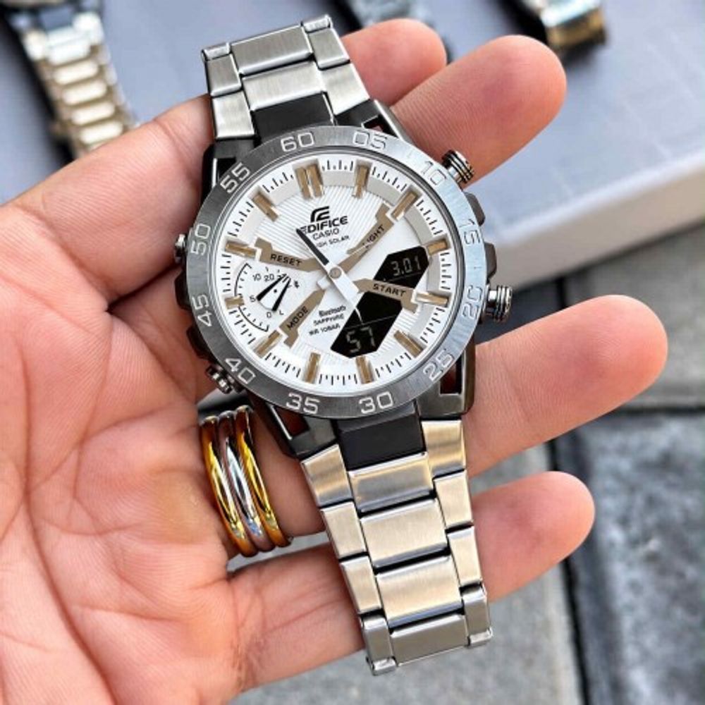 EDIFICE_CASIO_BLACK-CASE-WHITE DAIL