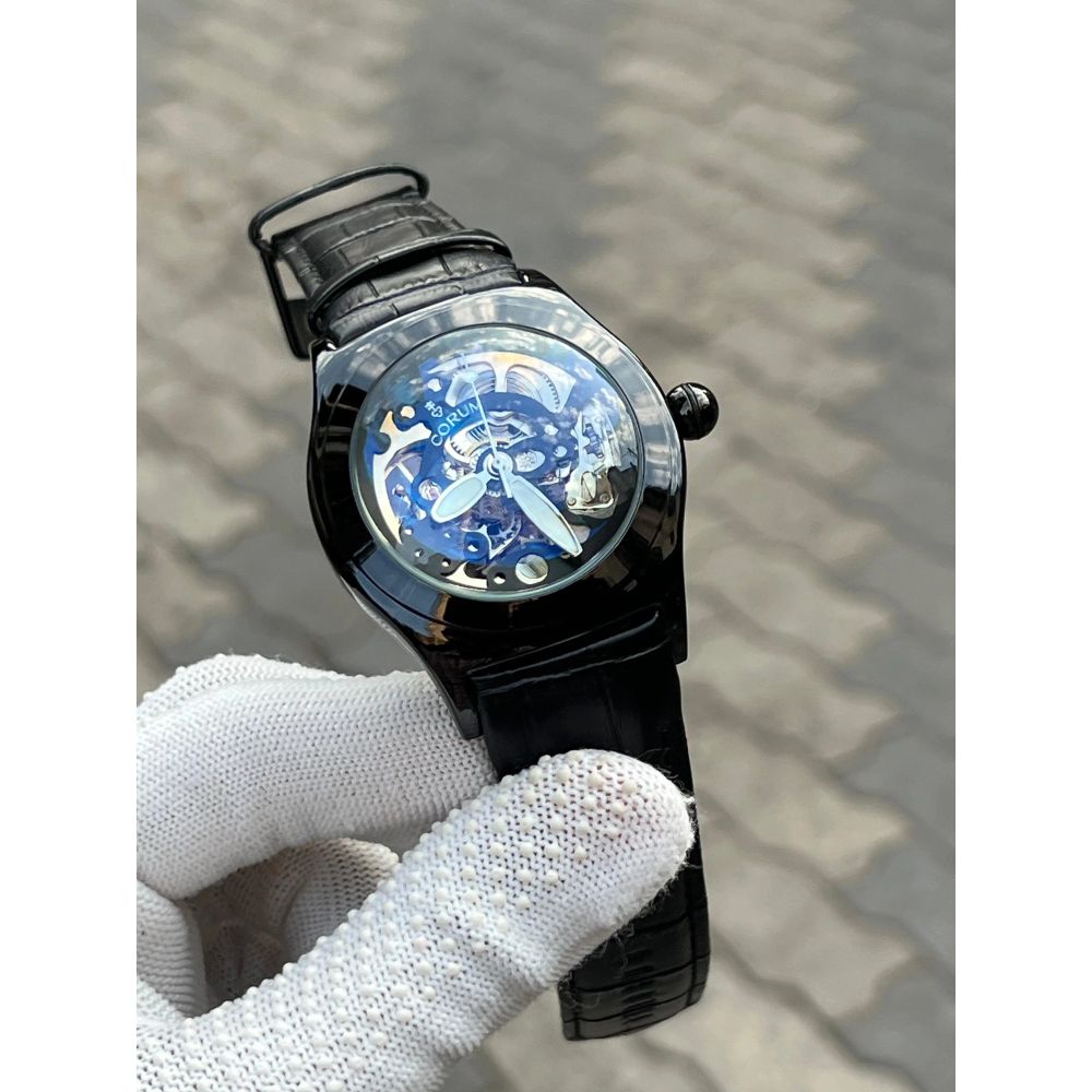 Corum Automatic Black Leather Belt