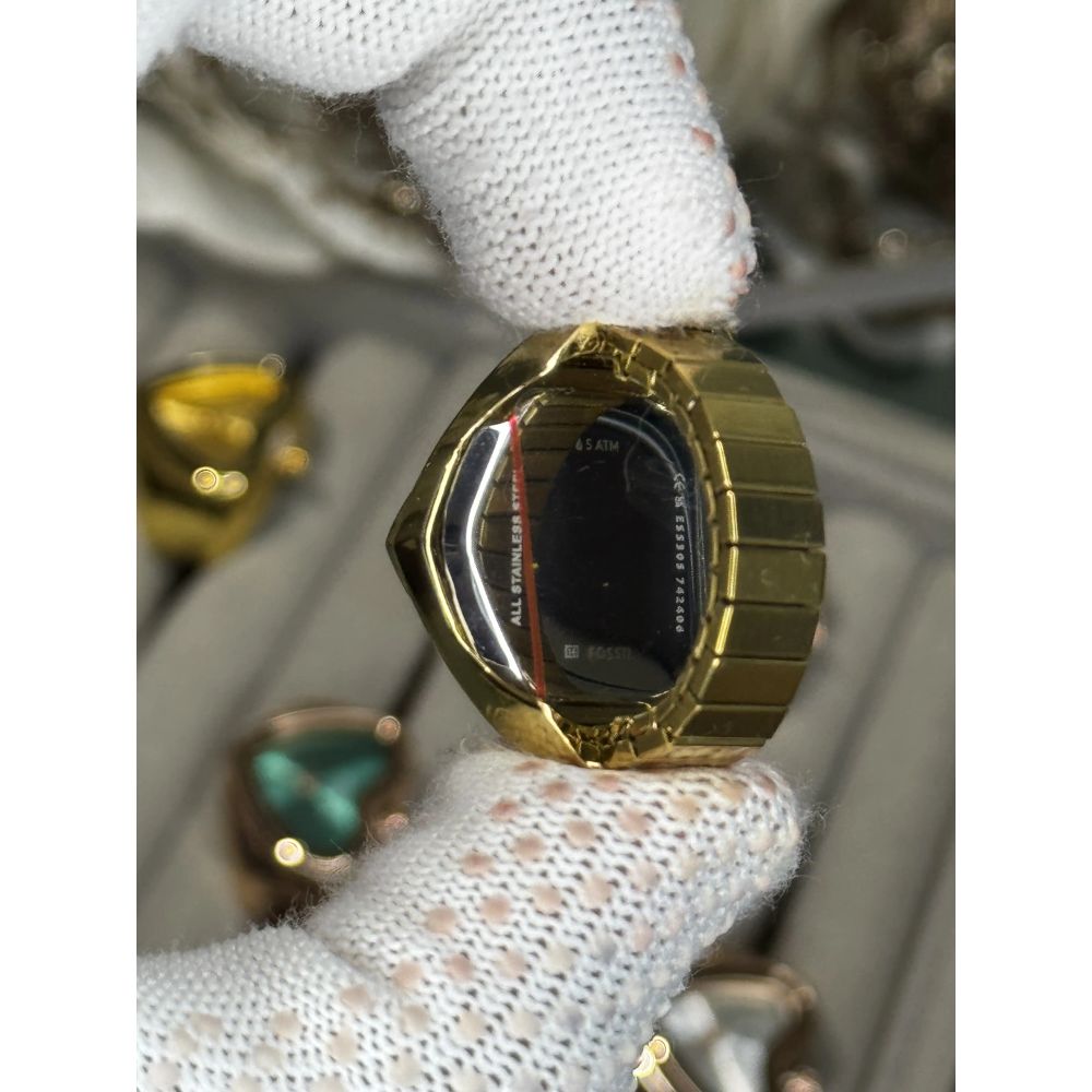 Fossi l Gold Black Ring Analog Ladies Watch
