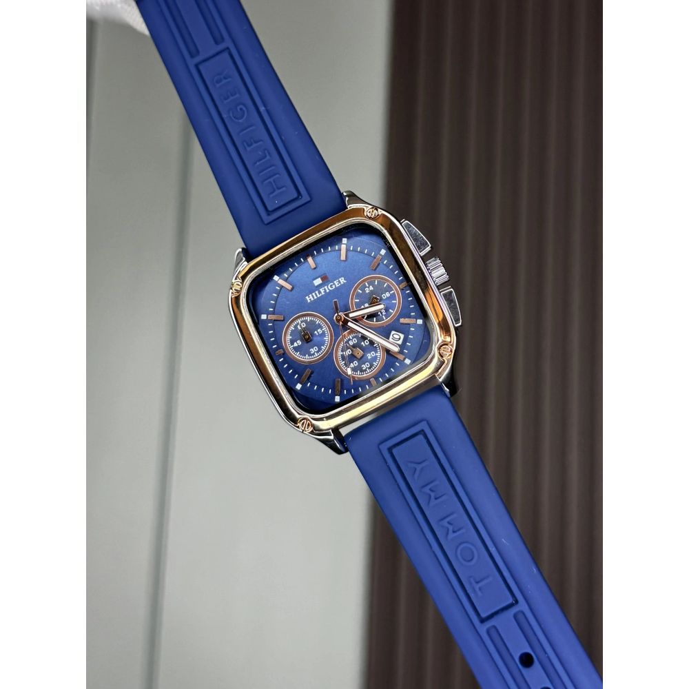 Tommy Hilfige r Copper Blue Square Premium Chronograph Watch