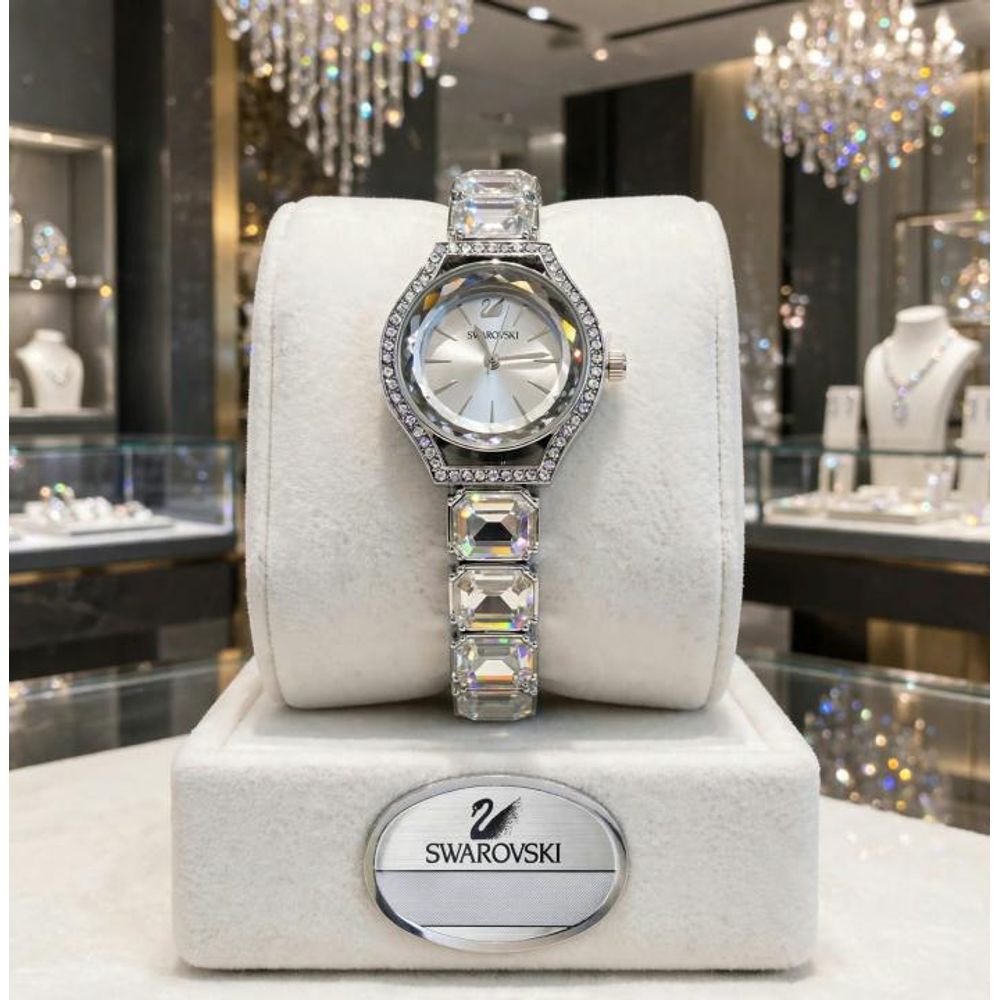 SWAROVSKY CRYSTAL SILVER WHITE WATCH FOR HER 1004