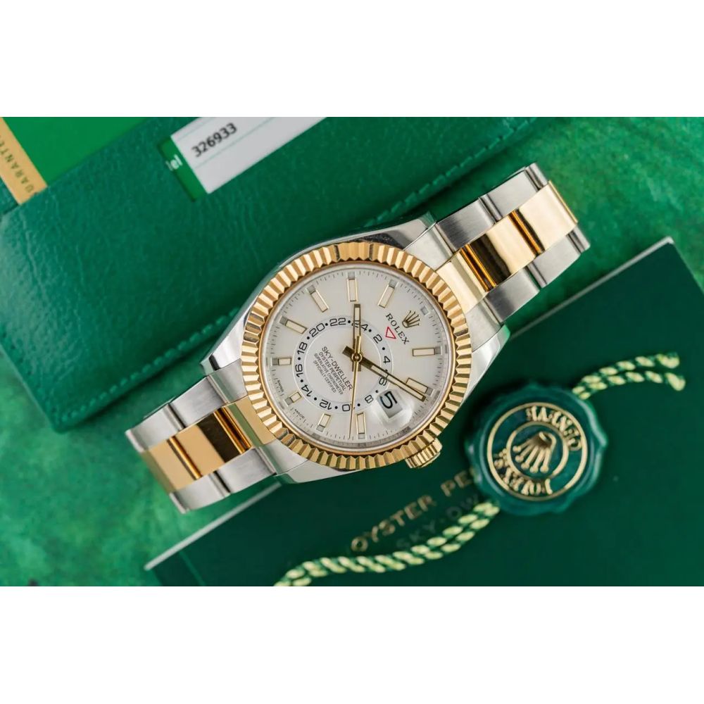 Rolex sky dweller quartz to tone gold silver