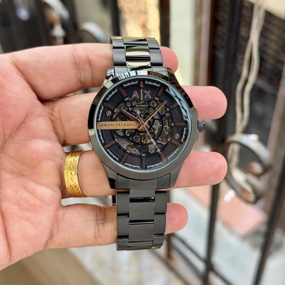 ArrWa%! Exchage Hampton Automatic Black Skeleton AX2458