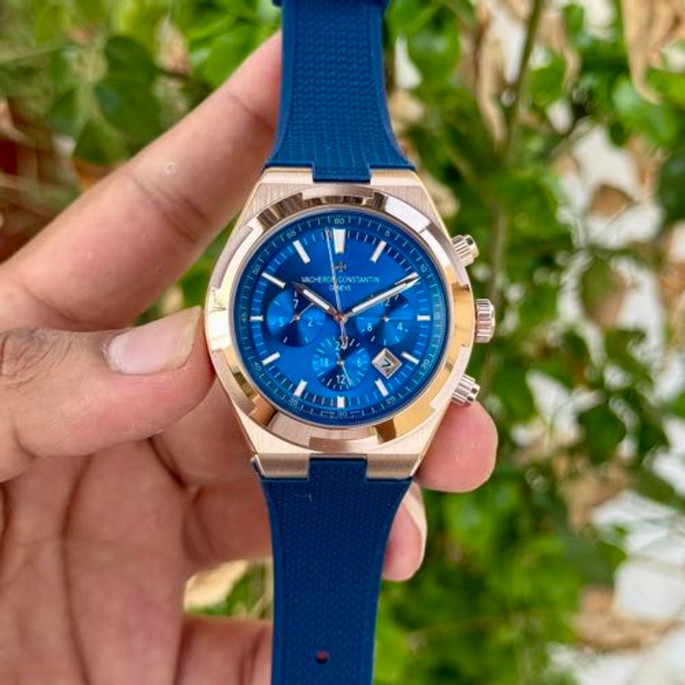 Vacheron Constentin Chronograph Blue Rose Gold Automatic
