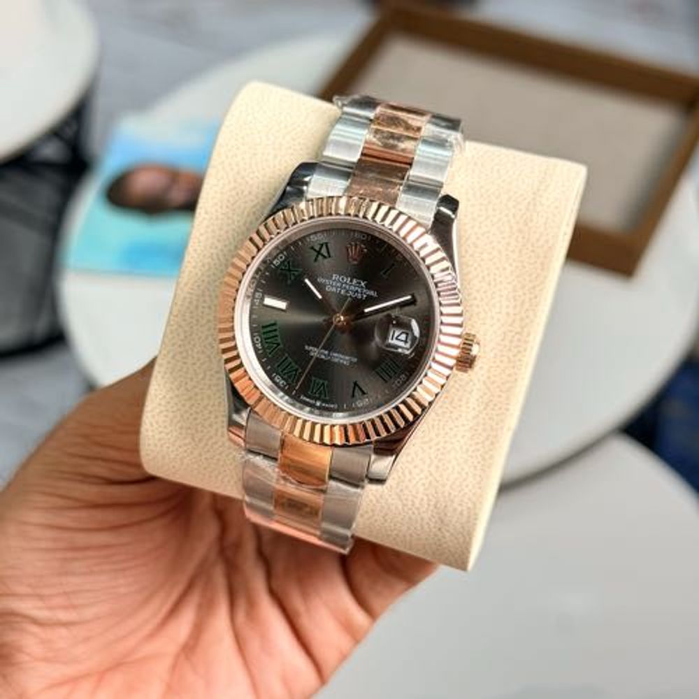 Zr Rollex date just 41mm two tone wimbledon dial