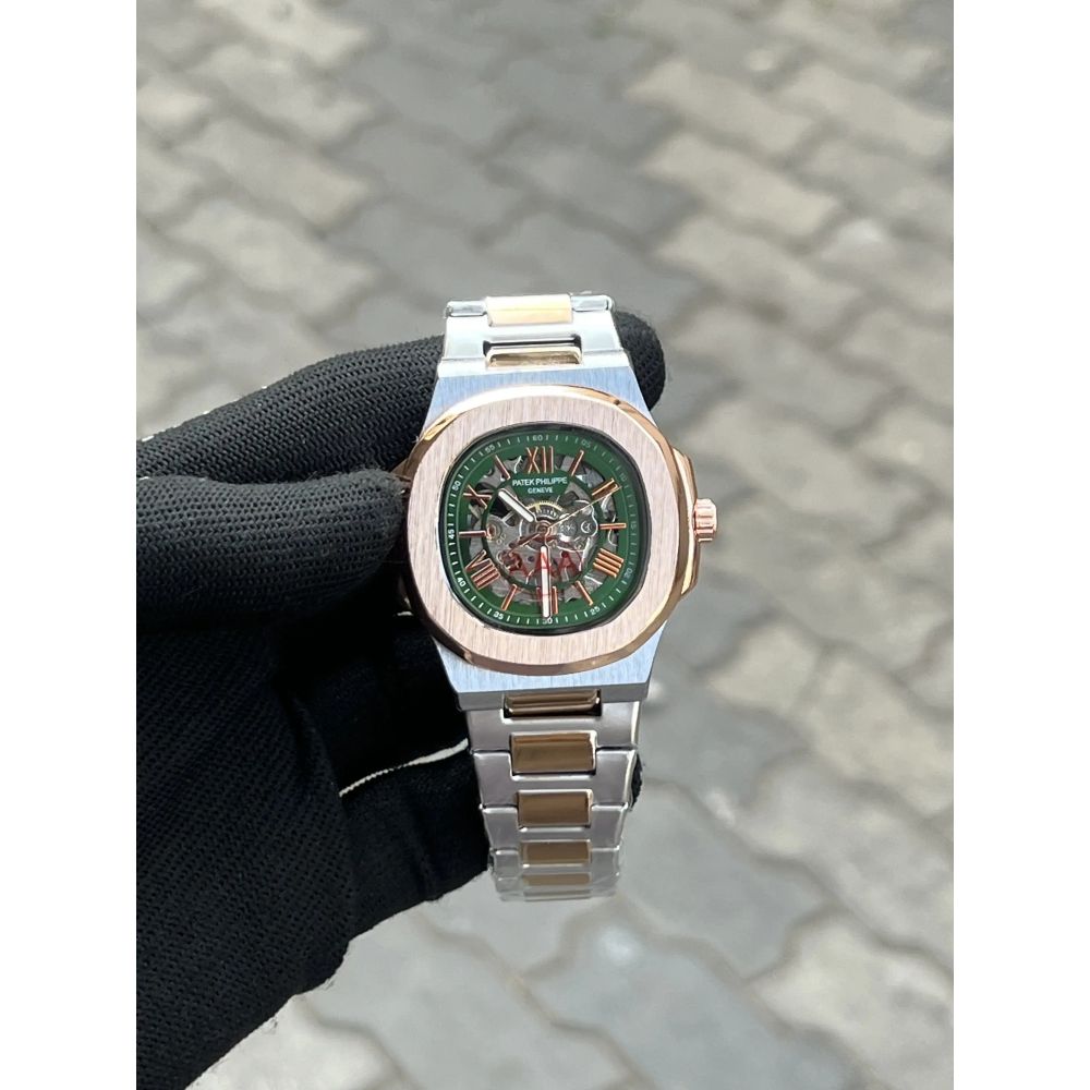 Patek Phillippe Automatic Skeleton Two Tone Rose Gold