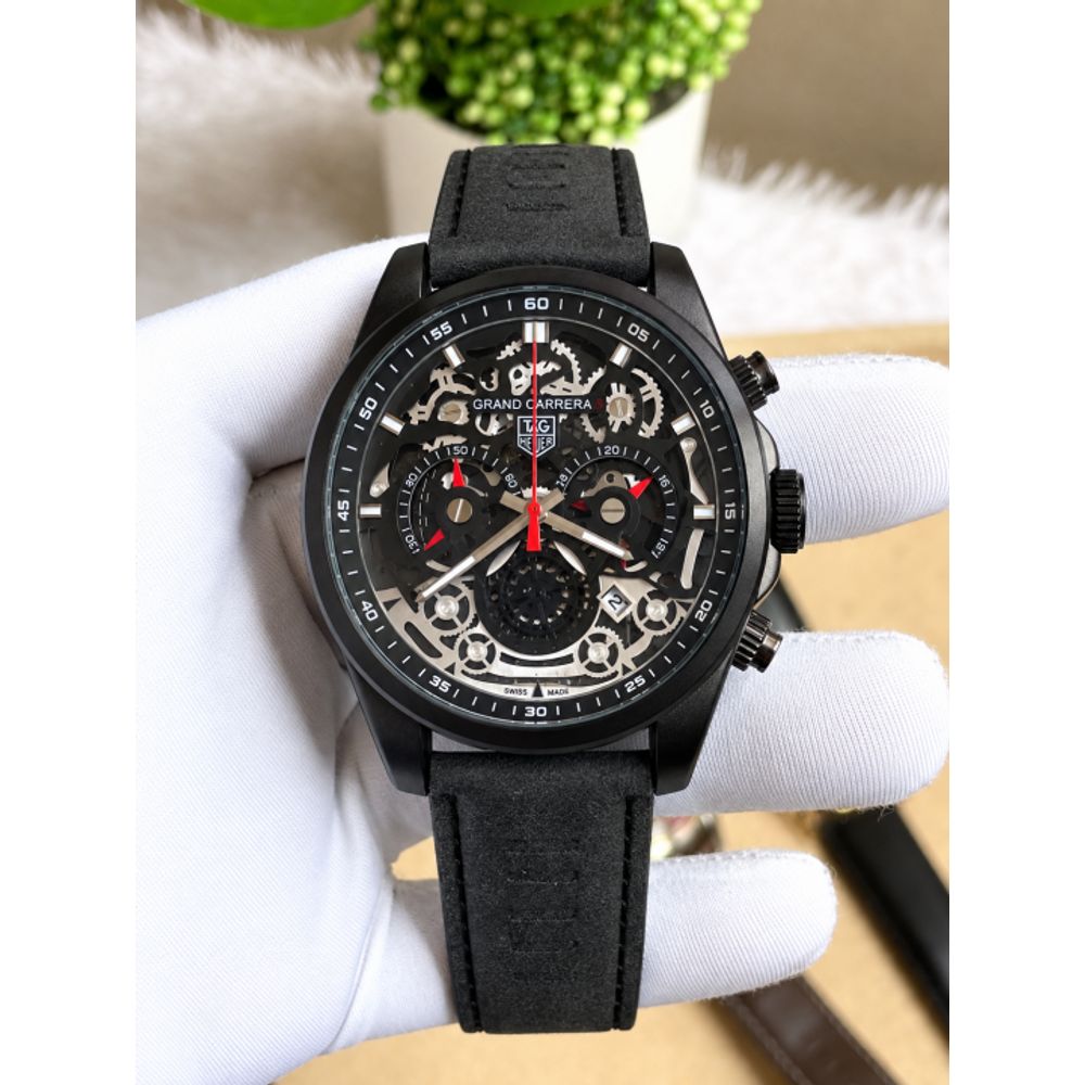 Tag Huer Carrera CR7 Leather Belt Black AT330