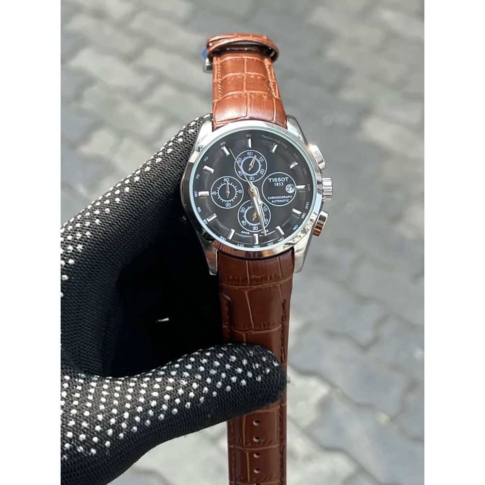 Tissot 1853 Belt Brown Black Silver