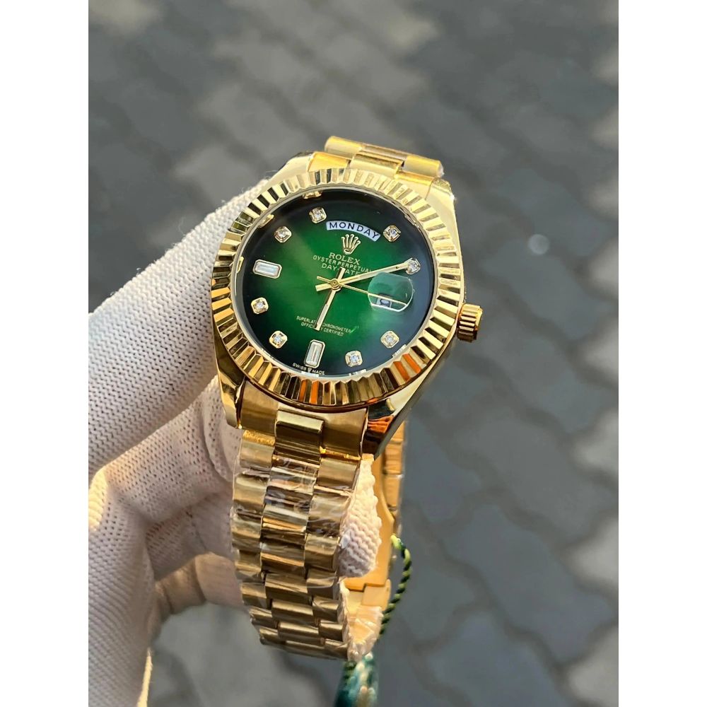 Rolex Day Date Diamond Green Gold