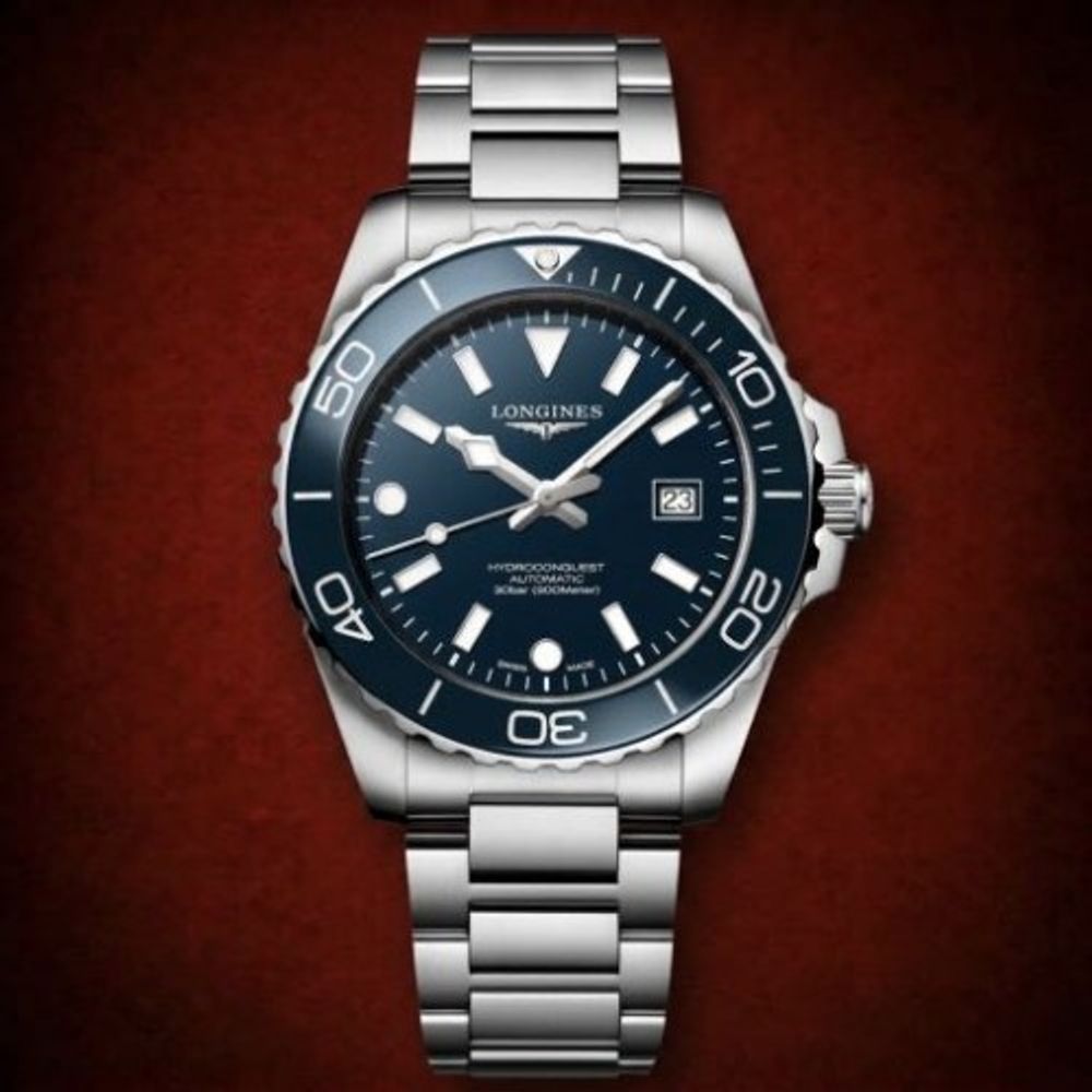 Swiss ETA Longinez Hydroconquest Stainless Steel Blue Dial