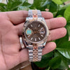 Rollex Date Just 41 Silver Rose Gold Brown dial ZR
