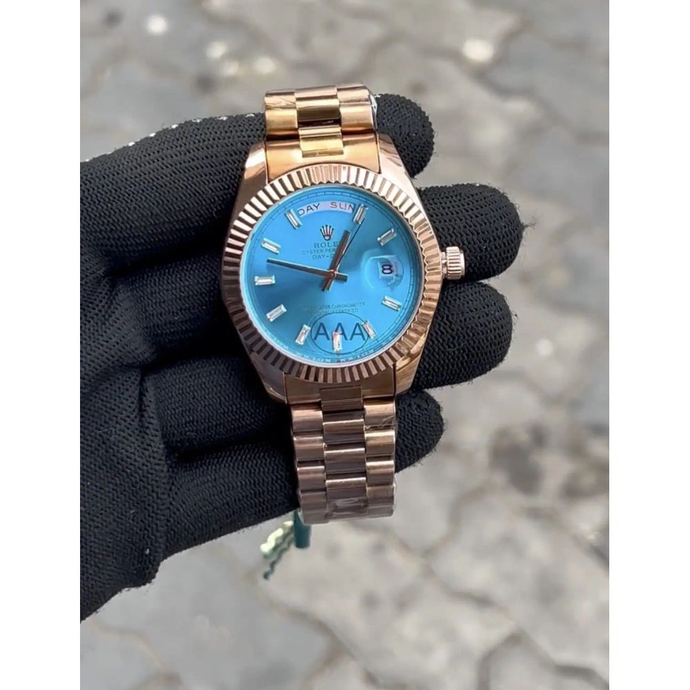 RoleX. Day Date Rose Gold Blue