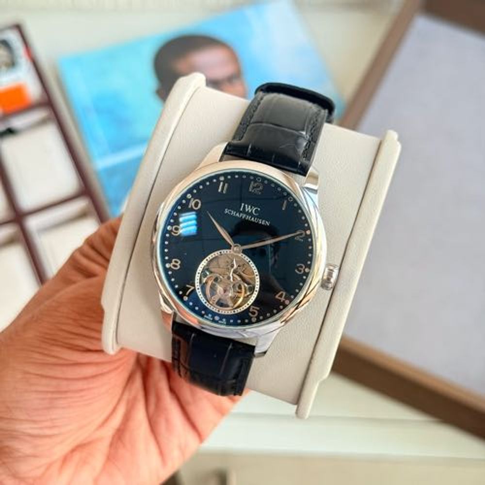 IWC Portugieser Hand Wound Tourbillon Leather Strap Watch