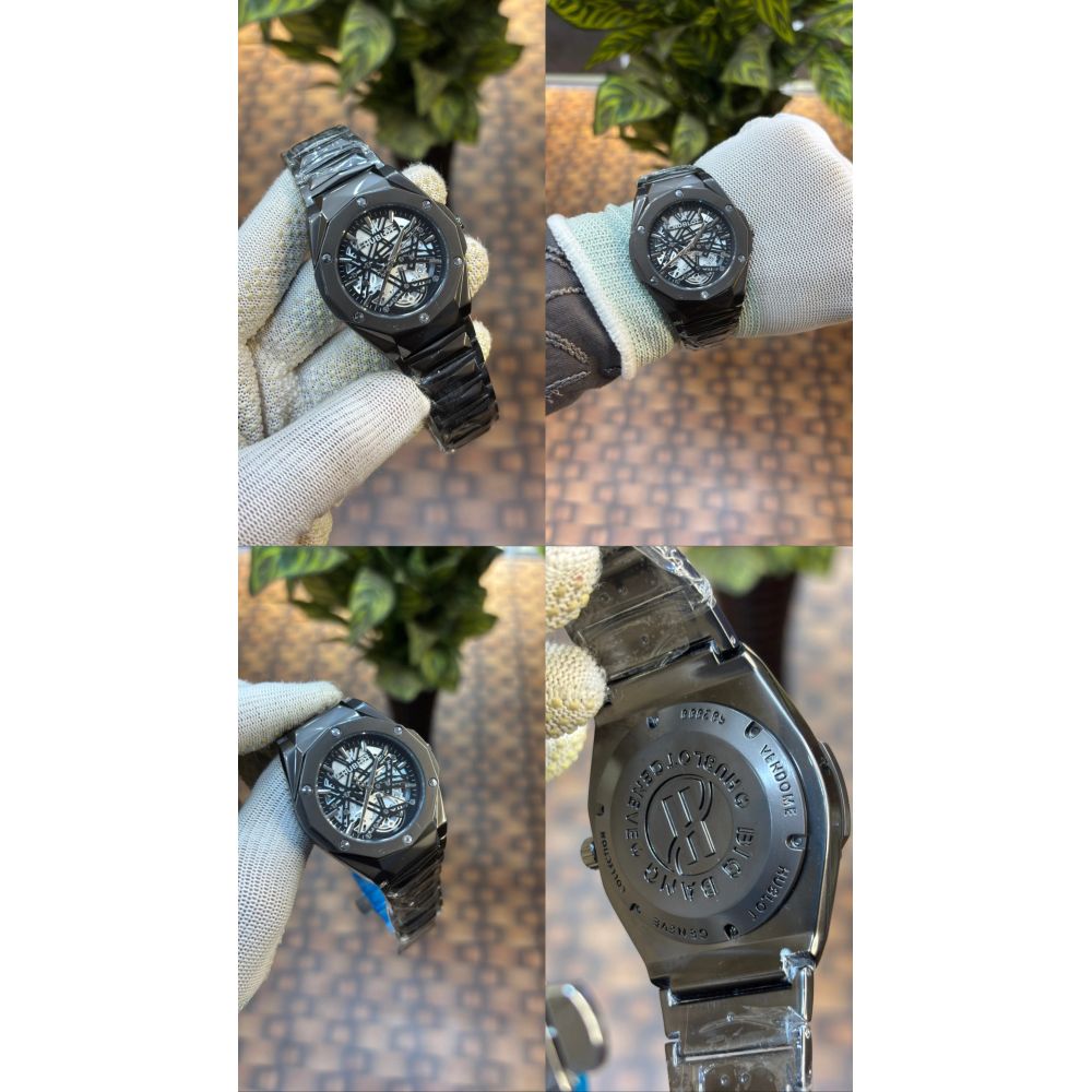 Hublot Big Bang Aero Bang full black Skeleton Dial Watch Quartz