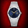 Authentic Grade Movado Bold Quest Stainless Steel Sunray Blue Dial