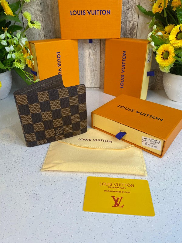 LOUIS_VUITTON CHECK BROWN WALLET WID OG BOX DUST BAG 49