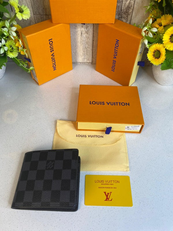 LOUIS_VUITTON CHECK GREY WALLET WID OG BOX DUST BAG 48