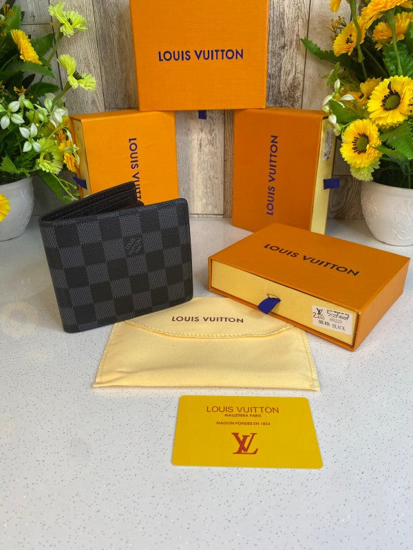 LOUIS_VUITTON CHECK GREY WALLET WID OG BOX DUST BAG 48