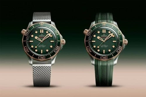 Omega Seamaster 300m Diver New Silver Copper Green Dial With Extra Silicon Strap