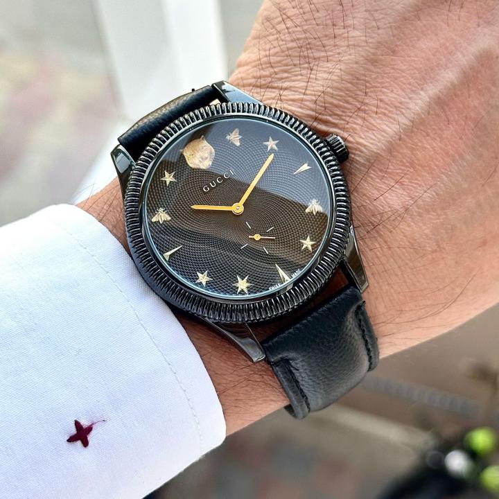 GUCC_I MENS LEATHER WATCH