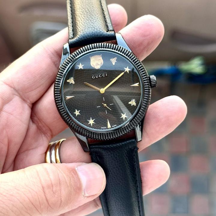 GUCC_I MENS LEATHER WATCH