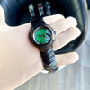 OAKLE_Y MENS BLACK GREEN WATCH