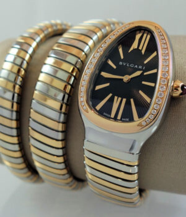 Bvlgari Serpenti Tubogas Gold Two Tune Black Dial