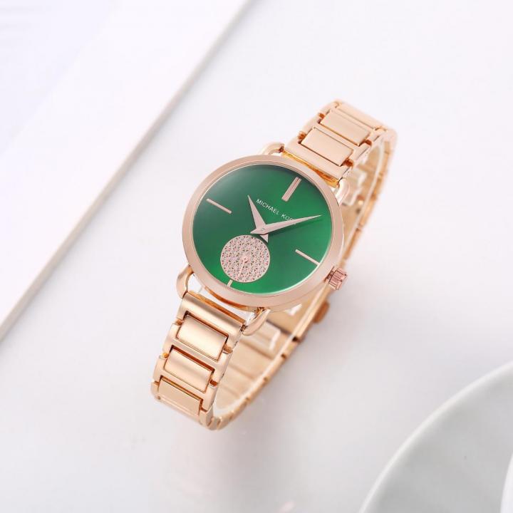 Michael_Kors Portia Diamond Rosegold Green Dial