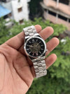 CITIZEN AUTOMATIC BACK OPEN SILVER BLACK