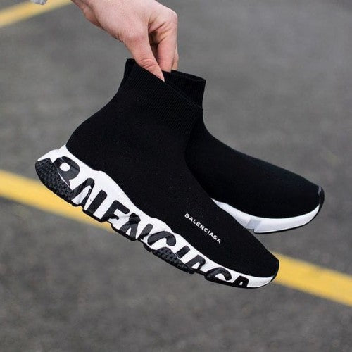 Balenciag_aa Speed trainer graffiti black white 476 sale