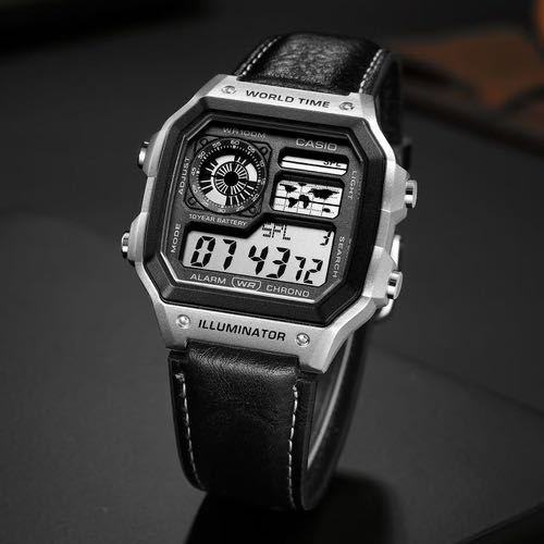 CASIO AE-1200 ILLUMINATOR SILVER BLACK