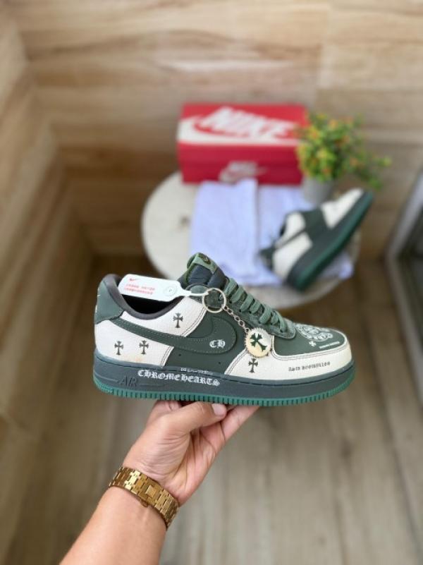 Airforce 1 low chrome heart green 388 1500