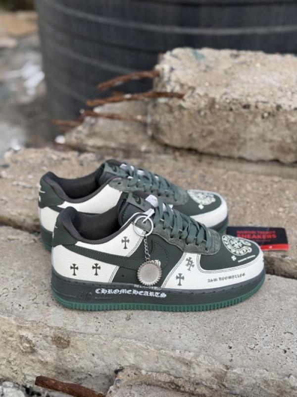 Airforce 1 low chrome heart green 388 1500