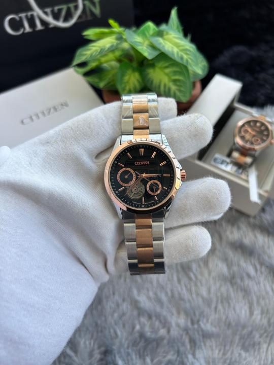 Citizen Rose Gold Black Automatic Premium Quality W105
