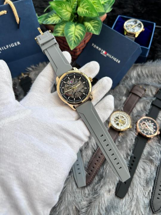 Tommy_Hilfiger Grey Gold Automatic W143