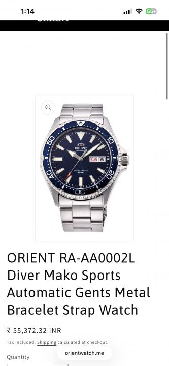 Orient Kamasu Blue Automatic Store article W161