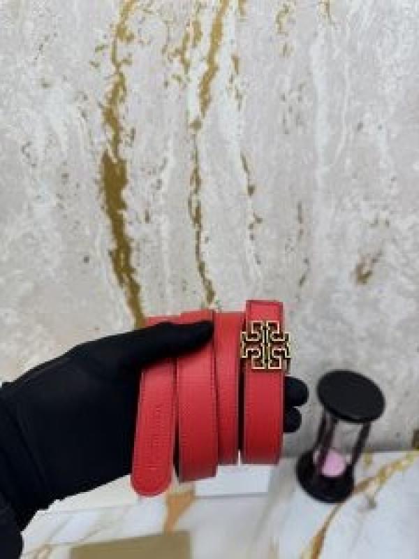Tory_Burch Pave Double T Logo Iconic Belt (T55-RED)