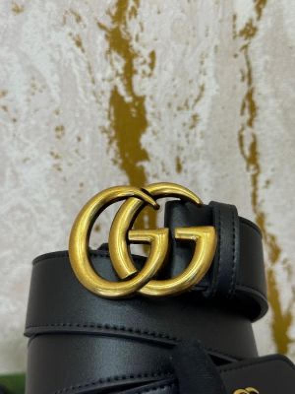 GUCC_I PREMIUM BELT WITH  OG BOX DUST BAG CARRY BAG  G35 BLACK