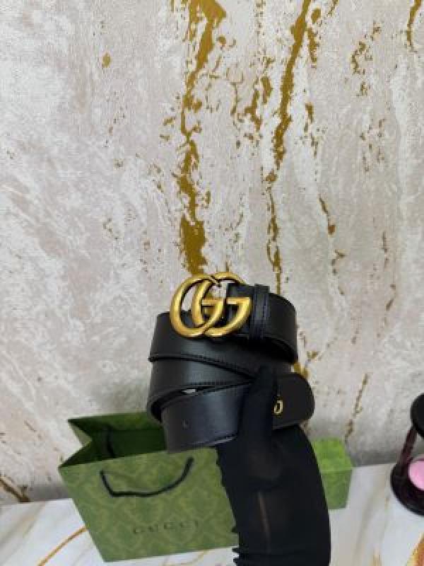 GUCC_I PREMIUM BELT WITH  OG BOX DUST BAG CARRY BAG  G35 BLACK