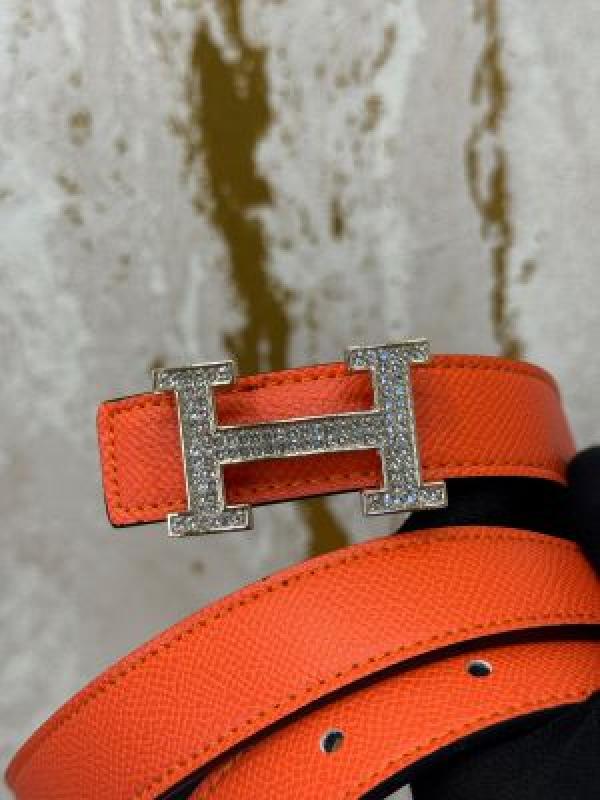 HERME_S PREMIUM BELT WITH OG BOX DUST BAG ORANGE H49