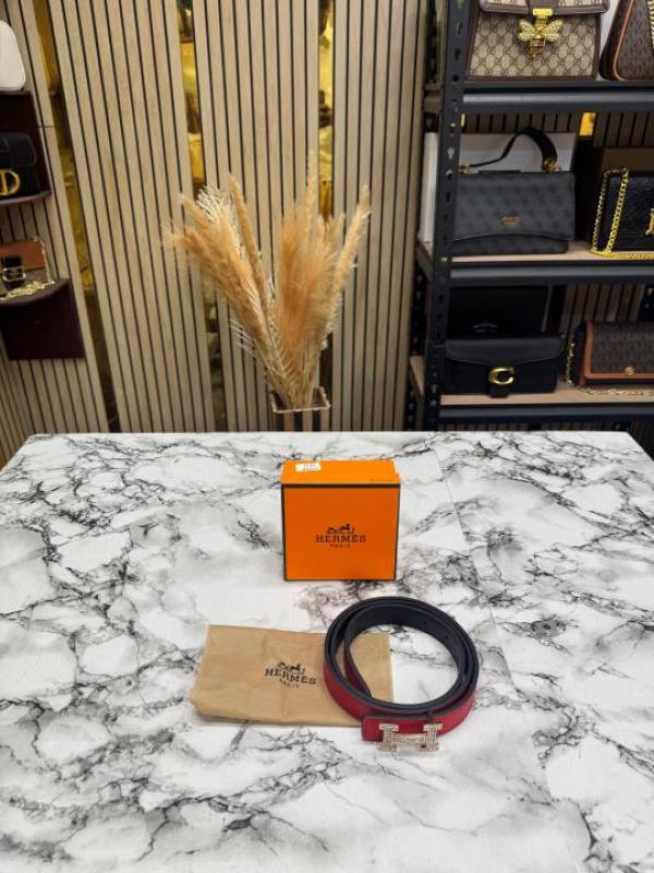HERME_S PREMIUM BELT WITH OG BOX DUST BAG H49-RED