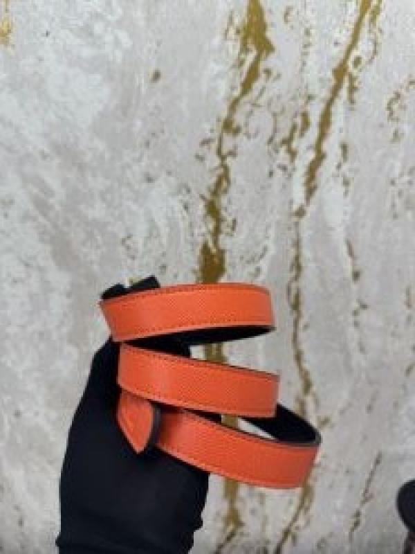 HERME_S PREMIUM BELT WITH OG BOX DUST BAG ORANGE H48
