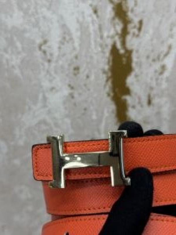 HERME_S PREMIUM BELT WITH OG BOX DUST BAG ORANGE H48