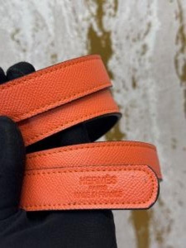 HERME_S PREMIUM BELT WITH OG BOX DUST BAG ORANGE H48