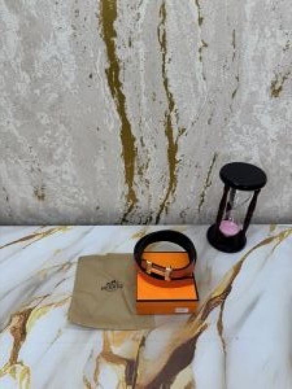HERME_S PREMIUM BELT WITH OG BOX DUST BAG ORANGE H48
