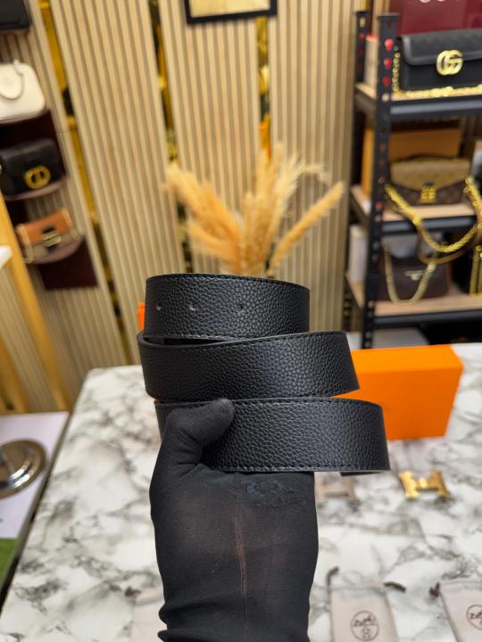 Herme_s Black Leather Belt Combo H-Buckle Set Includes Box Dust Bags And Carry Bag (07-HS)